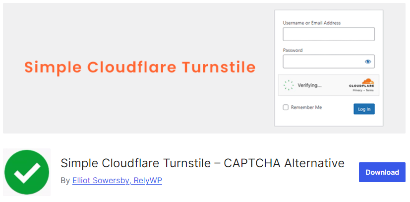 Simple Cloudflare Turnsite - reCAPTCHA alternative