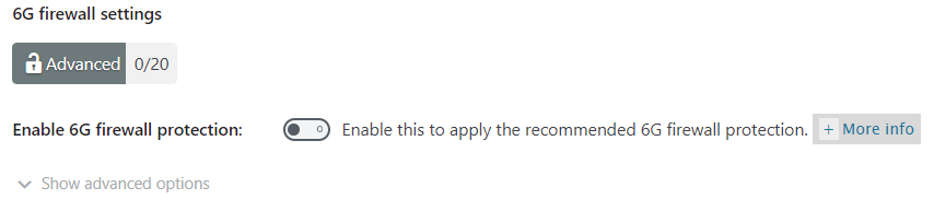 6G Firewall Settings - Firewall for WordPress