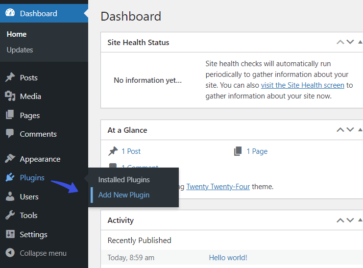 Add New Plugin Option in WordPress Menu