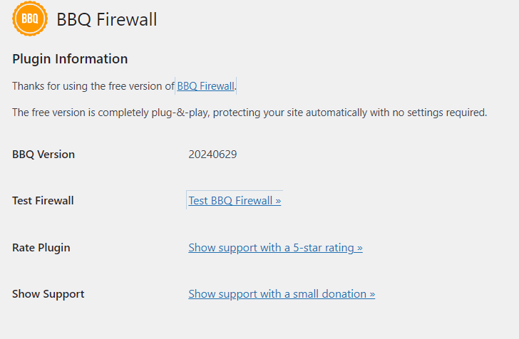 BBQ Firewall - WP Firewall Plugins
