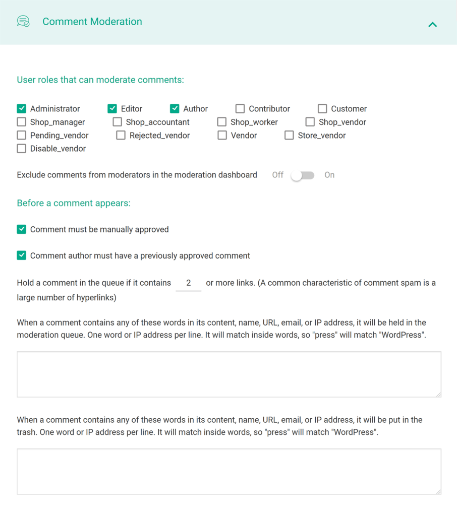 Comment Moderation - WordPress Comment Plugins