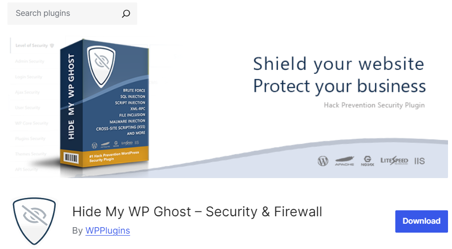 Hide My WP Ghost—Security & Firewall - WP Firewall Plugins
