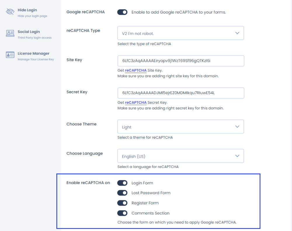 LoginPress Google reCAPTCHA for Multiple Forms - WordPress Comment Plugins