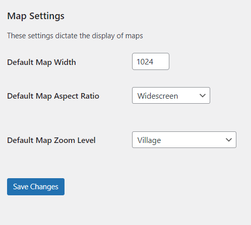 Map Settings - WordPress Geolocation Plugins