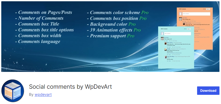 Social comments by WpDevArt - WordPress Comment Plugins