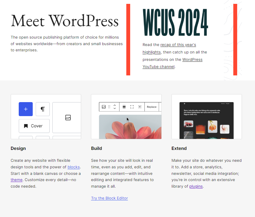 WordPress Main Screen