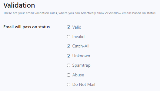 ZerBounce Validation Screen