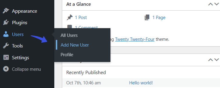 Add New User - WordPress User Roles