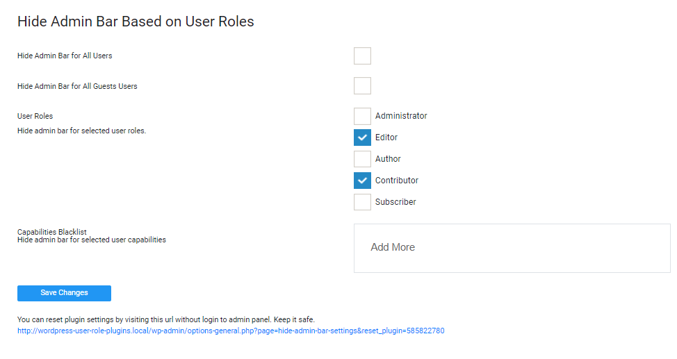 Hide Admin Bar for Specific Users - WordPress User Roles Plugins