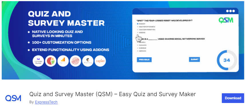 Quiz and Survey Master (QSM) - WordPress Survey Plugins