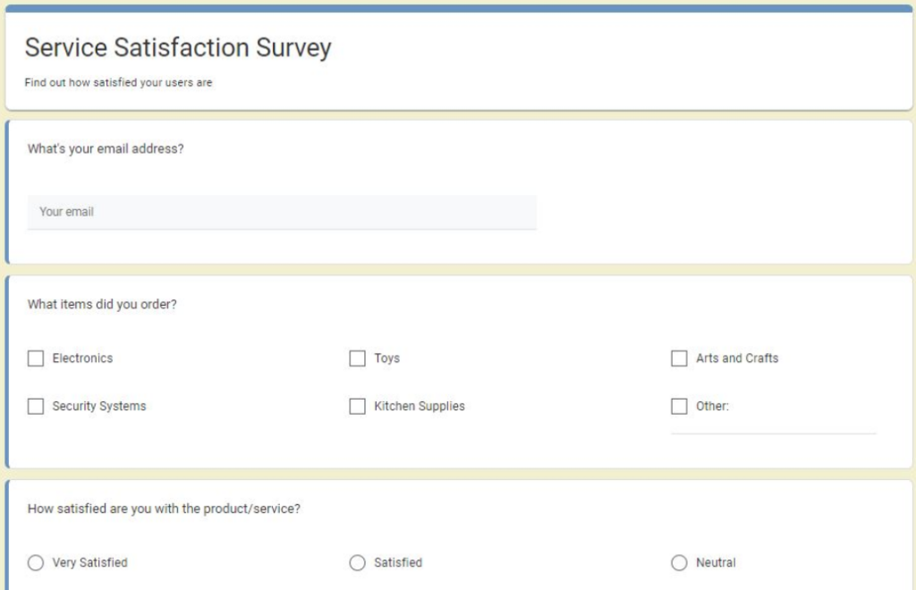 Service Satisfaction Survey - WordPress Survey Plugins