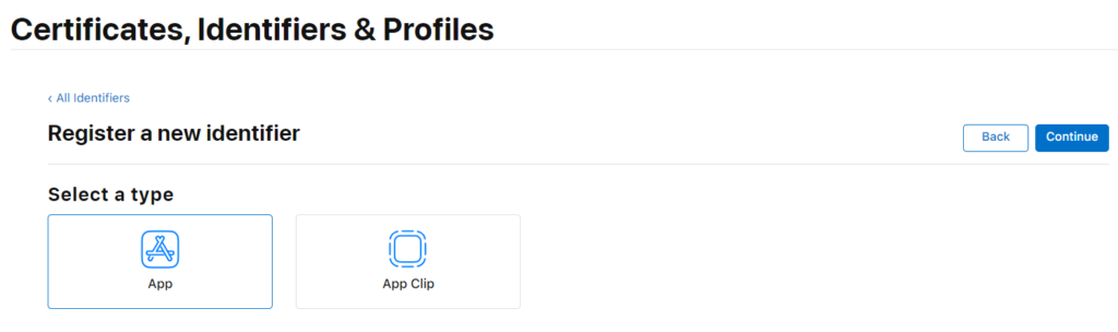 Choose App Identifier 