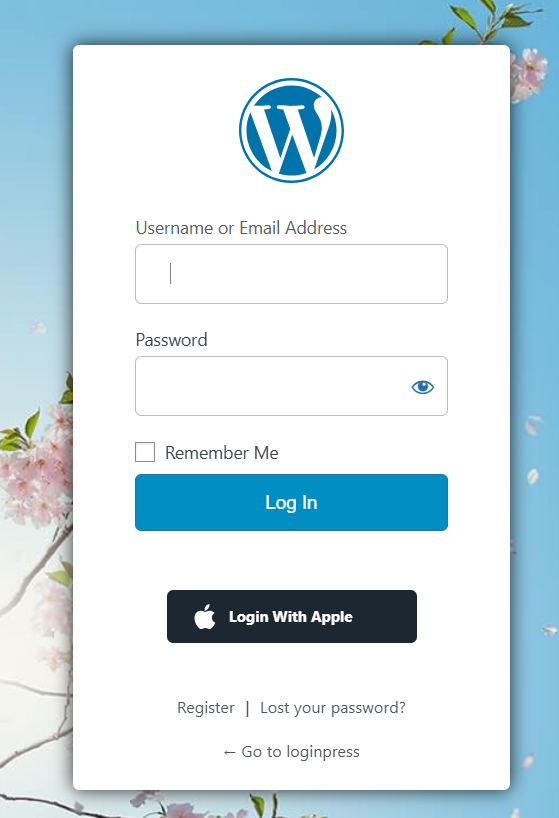 Apple Social Login Button