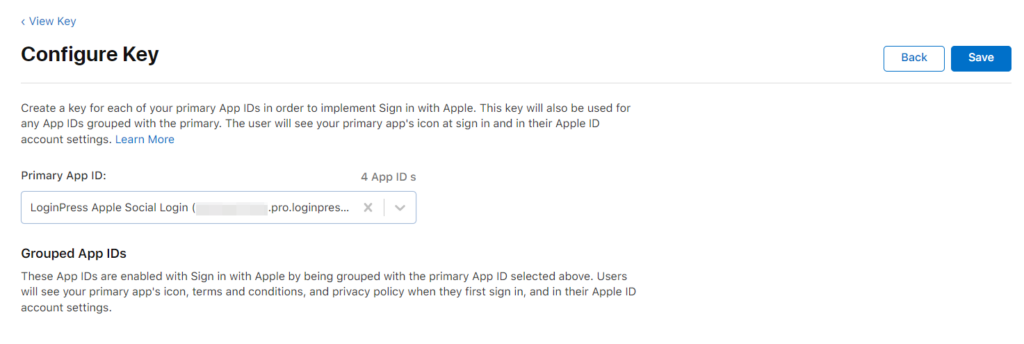 Configure App ID Key