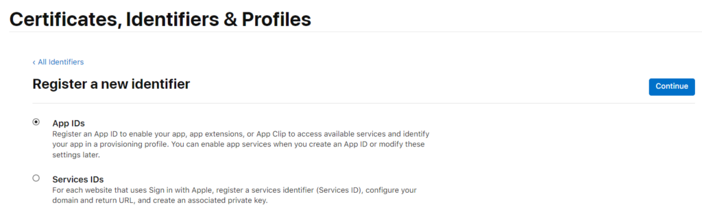 Register App IDs