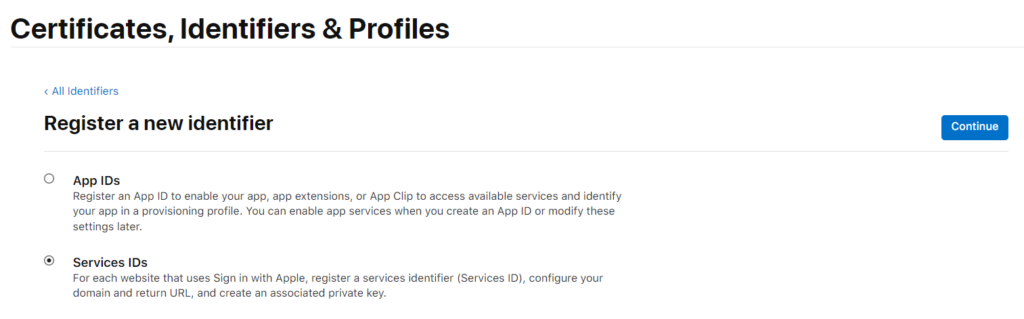 Register Services ID