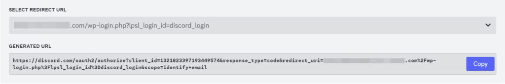 Select Redirect URL