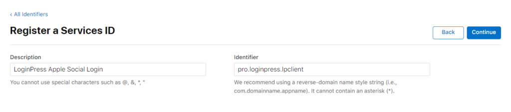 Apple Services ID Settings