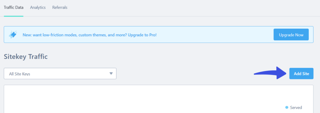 Add Site in hCAPTCHA settings