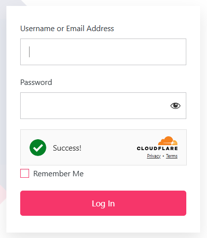 Cloudflare Turnstile on login page