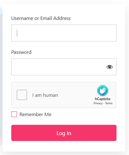 hCaptcha enabled on login page