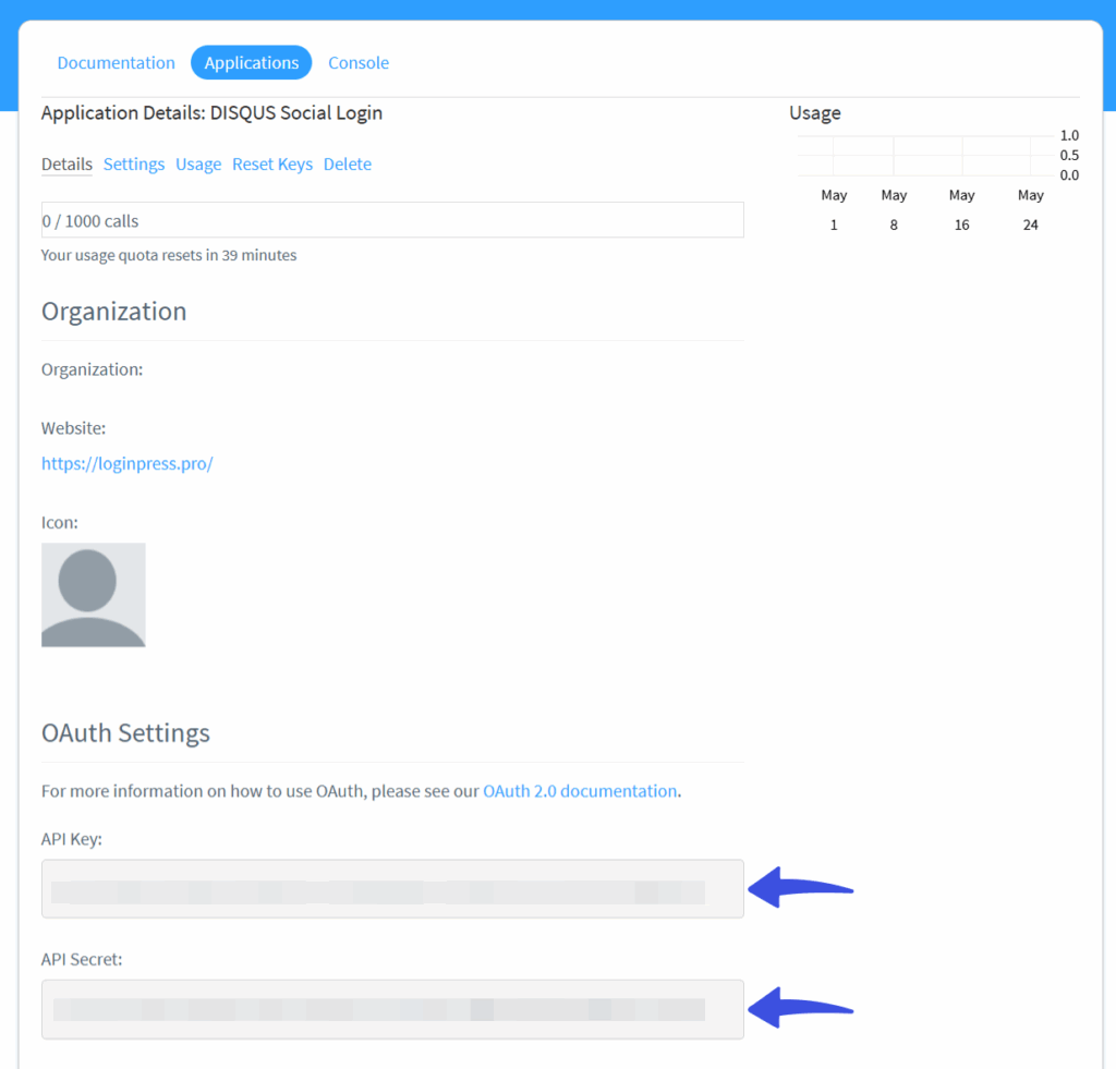 Set Up API Key and API Secret