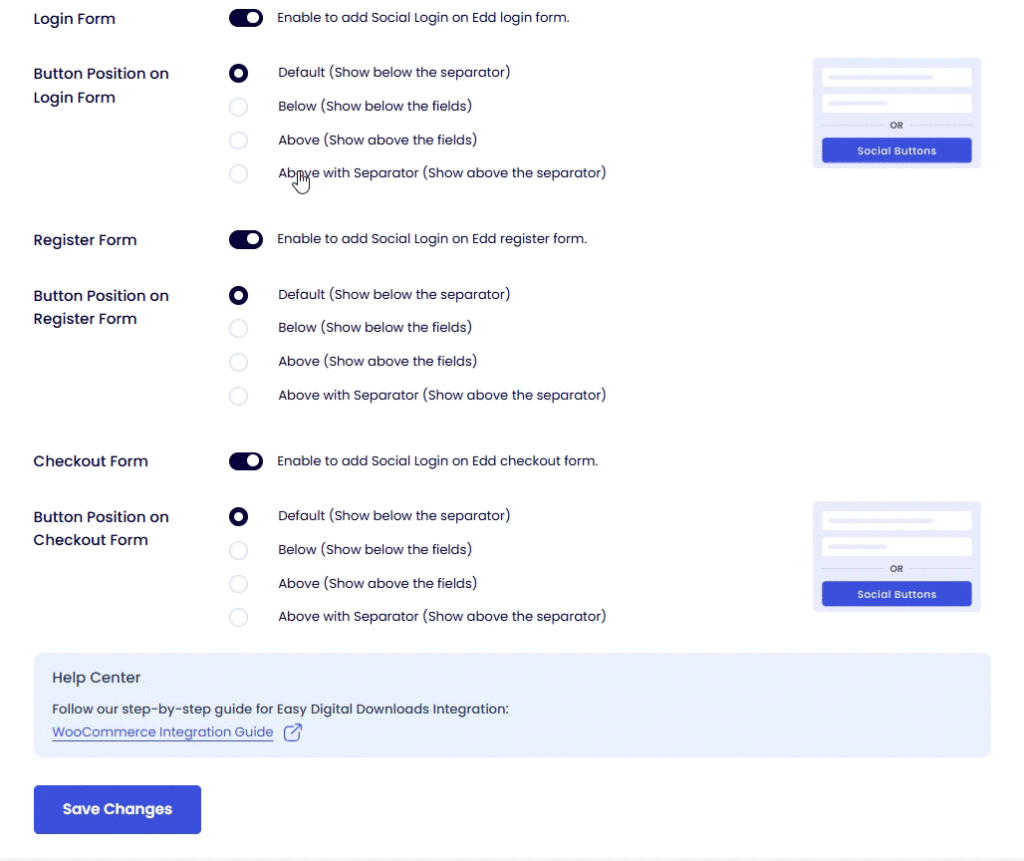Configure Social Login on Easy Digital Downloads(EDD) Forms