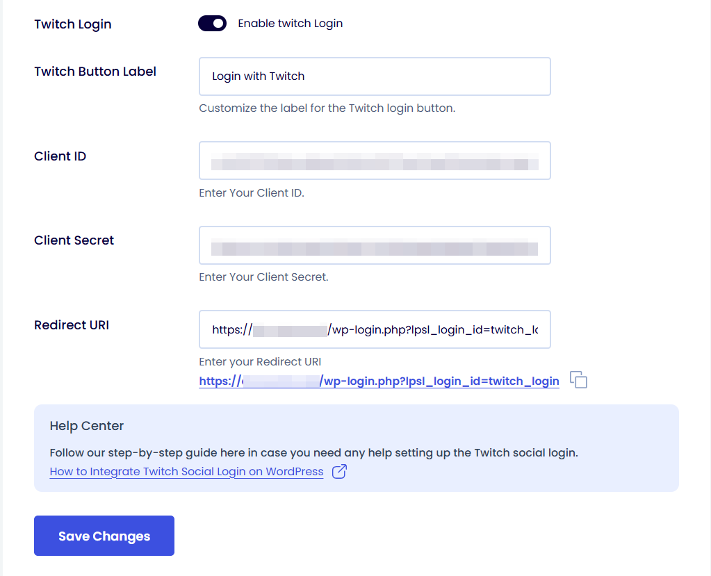Add Client ID and Client Secret in LoginPress