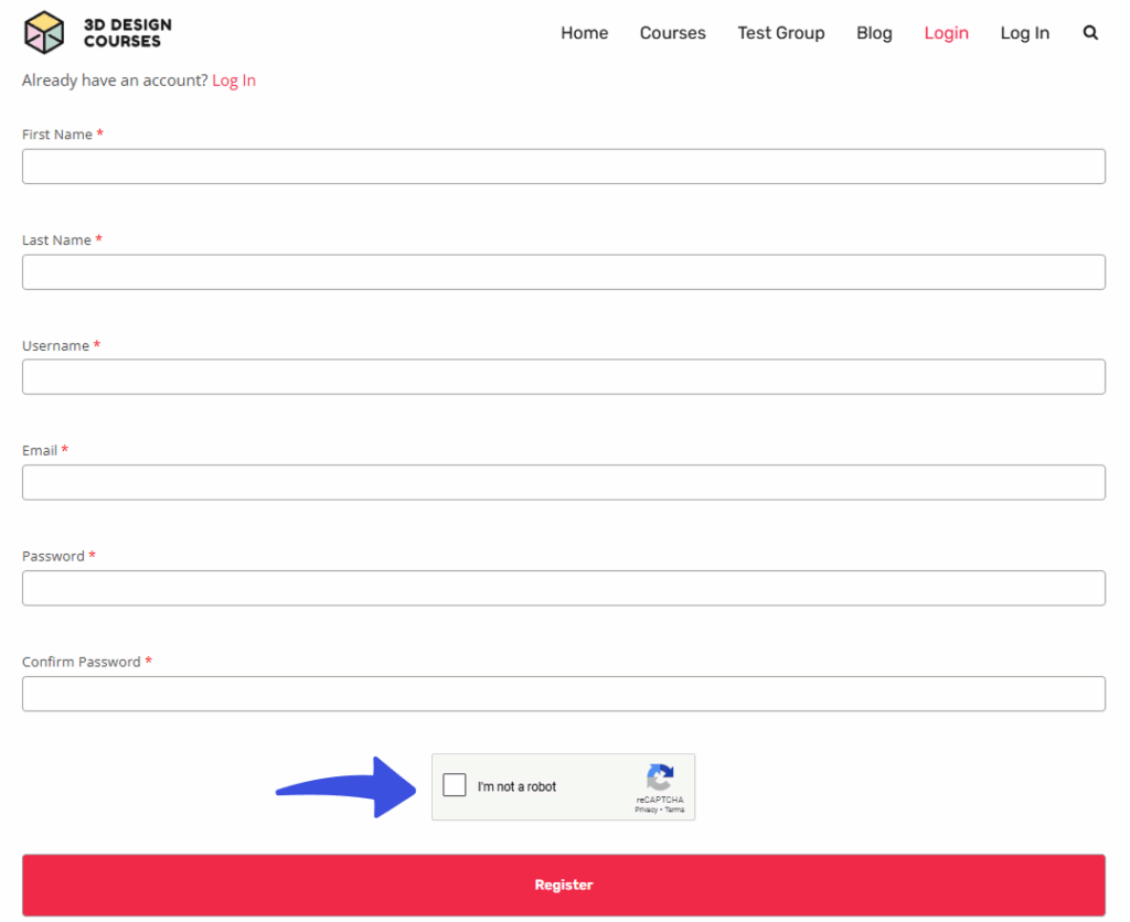 Captcha on LearnDash Register Form
