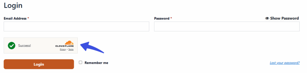 Captcha on Lifter LMS Login Form
