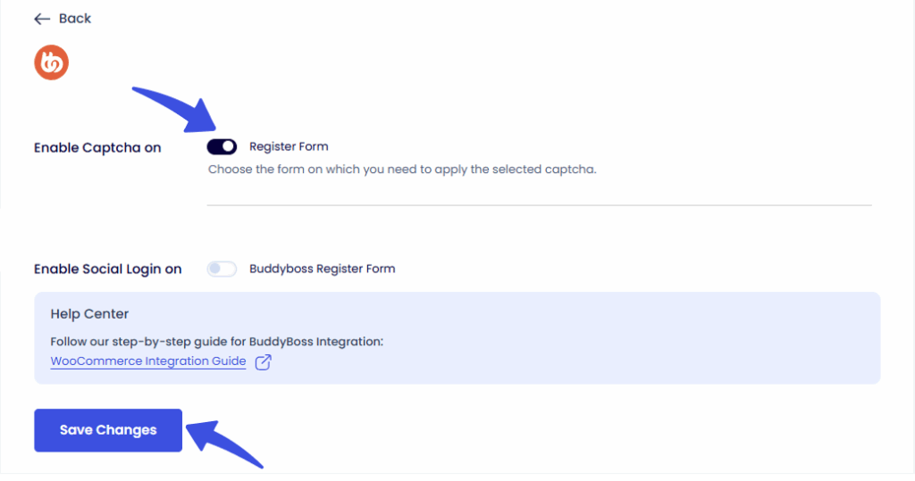 Configure Captcha on BuddyBoss Form