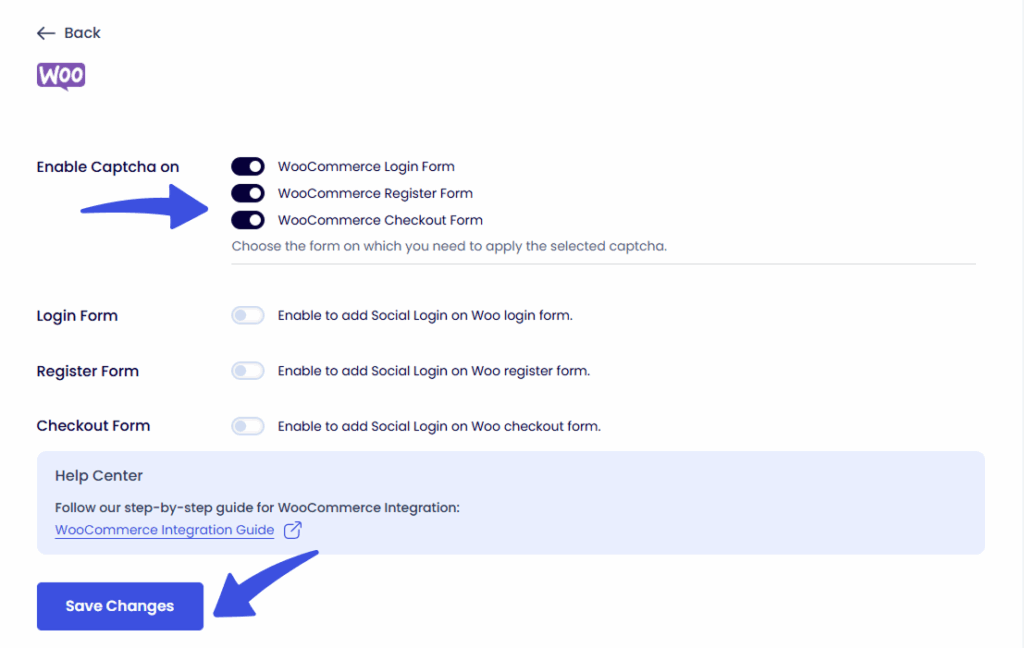Configure CAPTCHA on WooCommerce Forms