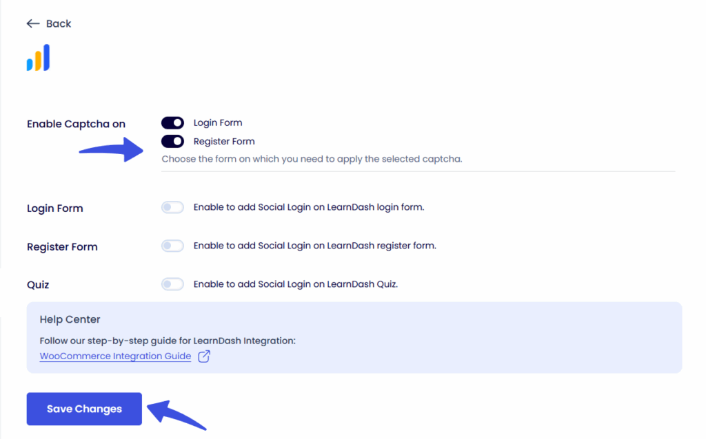 Configure Captcha on LearnDash Forms