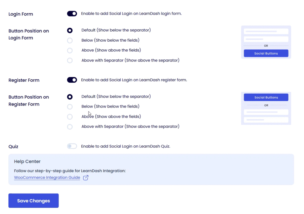 Configure Social Login on Learn Dash Forms