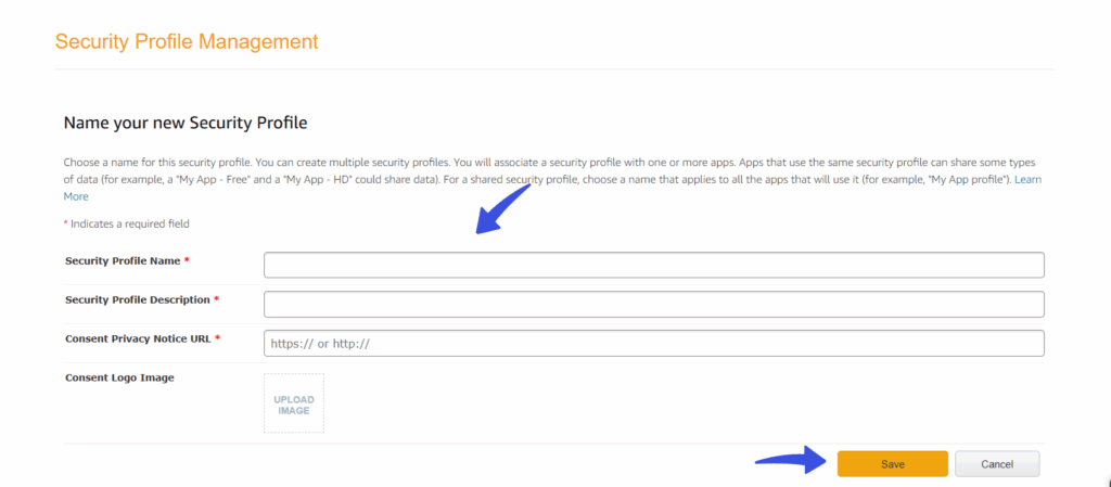Save Security Profile