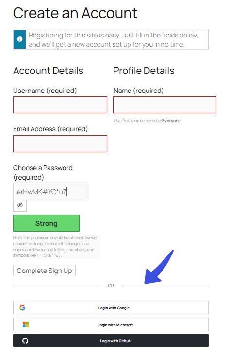 Social Login on BuddyPress Register Form