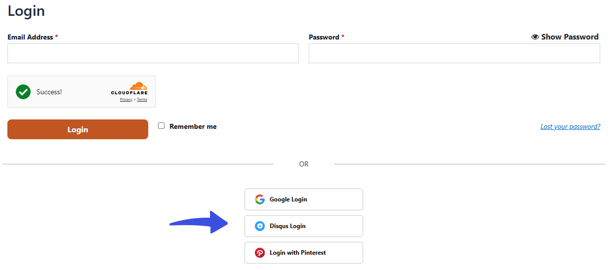 Social Login on Lifter LMS Login Form