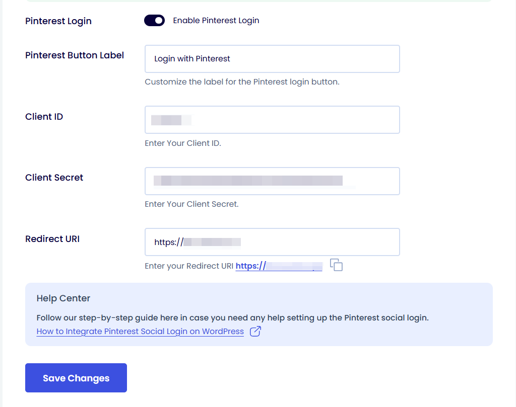 Add Client ID and Client Secret to LoginPress