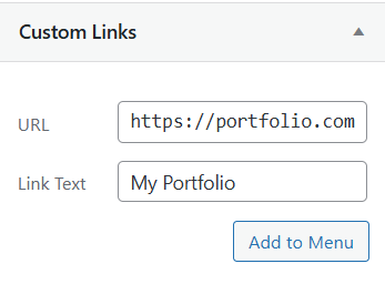 Adding links to the custom links menu item 