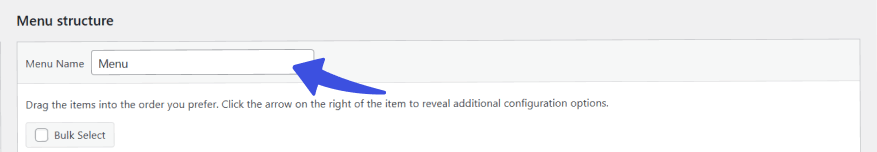 Create and add name of the menu