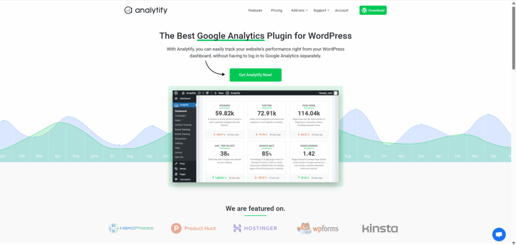 This image shows analytify's official website's landing page video demo for plugin for best practices for landing page