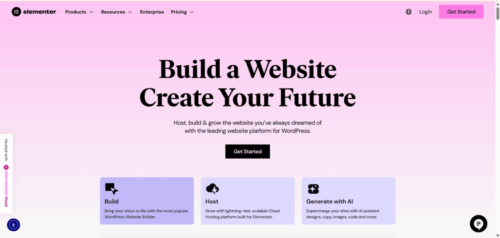 elementer This image shows elementor wordpress plugin's official website's landing page