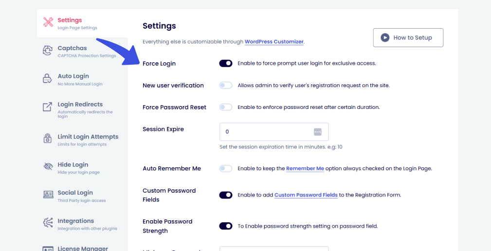 force login forced login feature