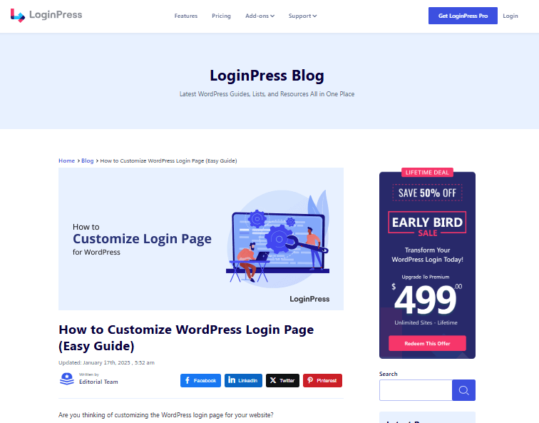 Loginpress blogs on wordpress tutorials 