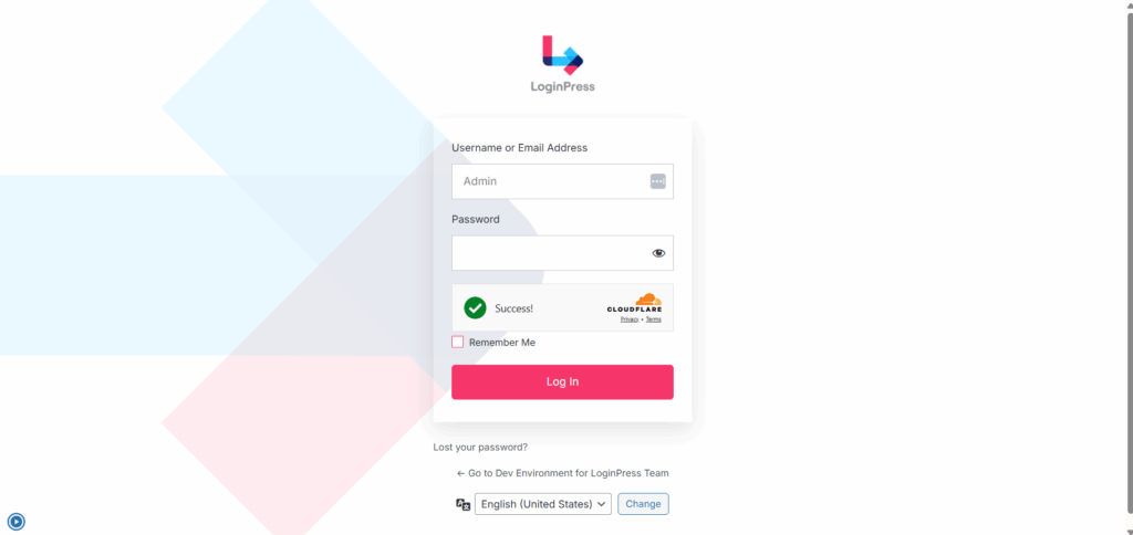 This image shows the login page in loginpress plugin customizer option in wordpress 