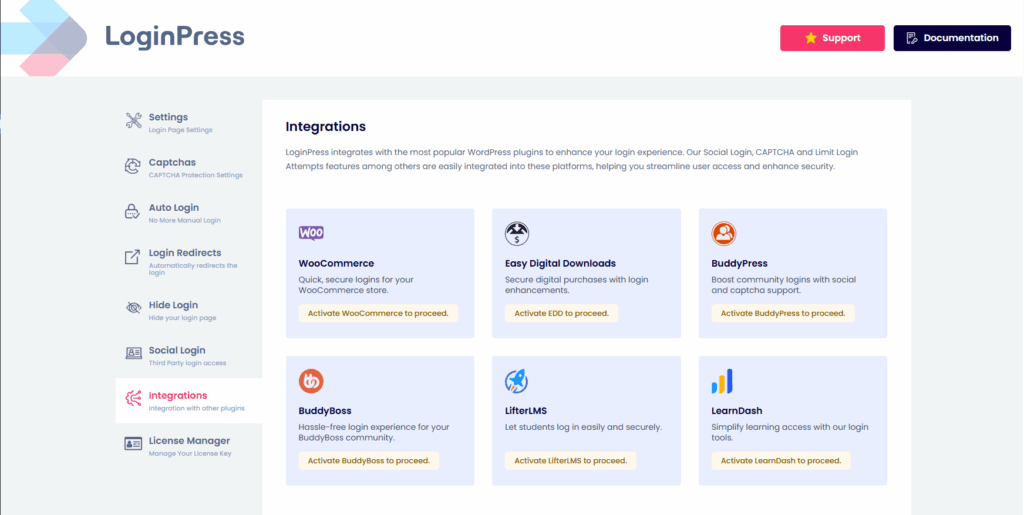loginpress integrations 1 Loginpress integrations feature