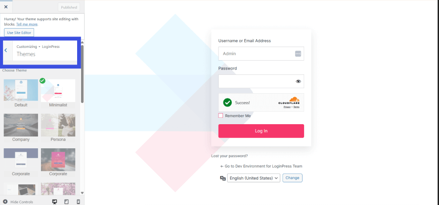 loginpress themes customizer Sceenshot of loginpress login page customizer to customize themes for your branding