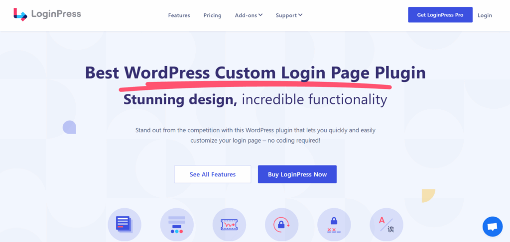 loginpress website landing page