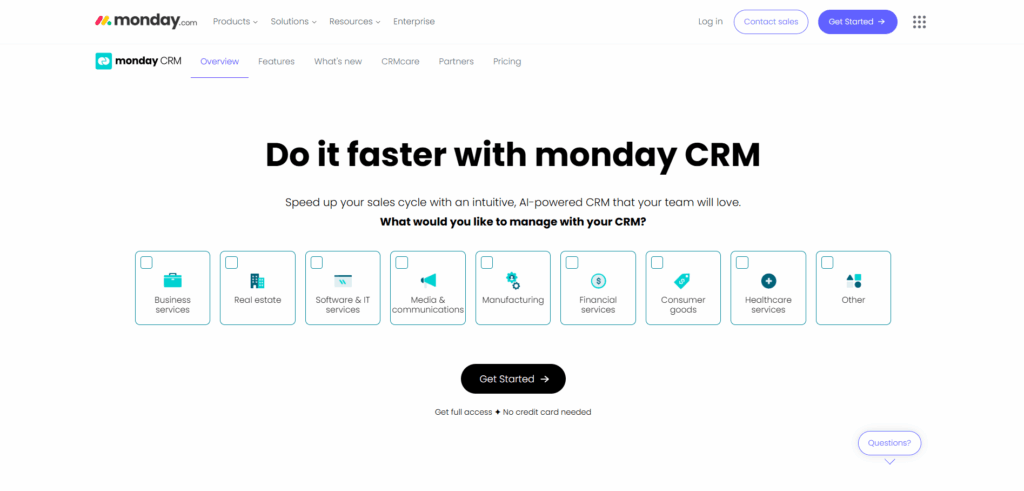 monday crm Monday.com CRM- this is a screeshot of monday.com crm software