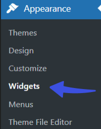 Navigate to appearance and click on widgets option